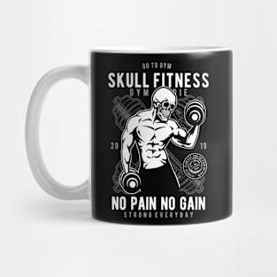 Skull Fitness, Vintage Retro Classic Mug